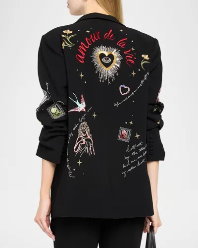 Cinq À Sept Cinq A Sept Starry Scribbles Kelsa Blazer In Black Multi