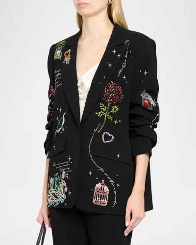Cinq À Sept Cinq A Sept Starry Scribbles Kelsa Blazer In Black Multi