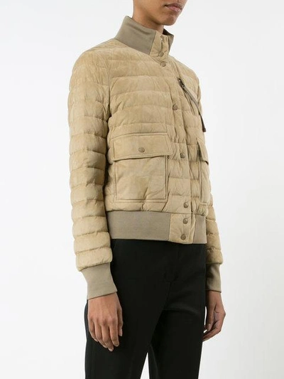 Shop Moncler Quilted Puffer Jacket - Brown