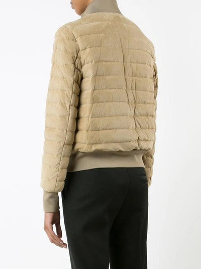 Shop Moncler Quilted Puffer Jacket - Brown