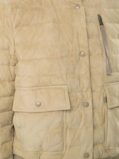 Shop Moncler Quilted Puffer Jacket - Brown