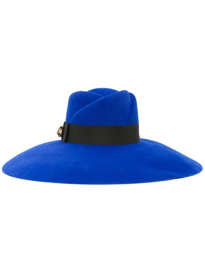 Gucci Fur-felt Wide-brim Trilby Hat In Royal Blue