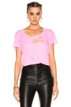 BEN TAVERNITI UNRAVEL PROJECT DISTRESSED JERSEY BASIC TEE IN PINK.,UWAA001S170010202800