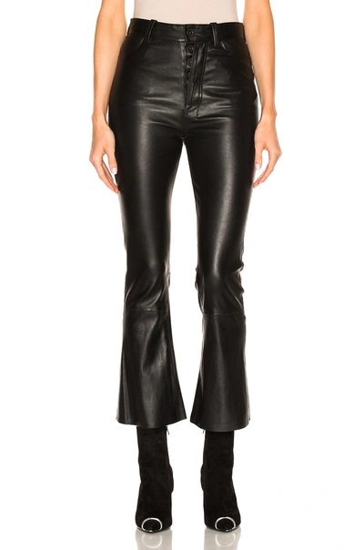 Ben Taverniti Unravel Project Crop Flare Leather Pants In Black