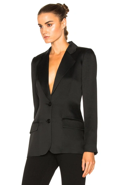 Shop Marissa Webb Lois Satin Crepe Blazer In Black