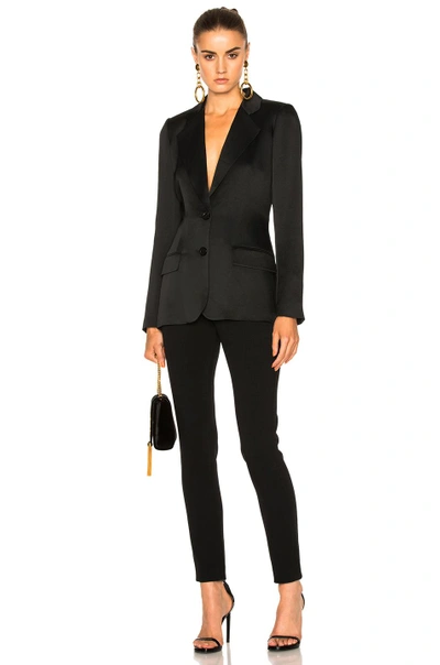 Shop Marissa Webb Lois Satin Crepe Blazer In Black