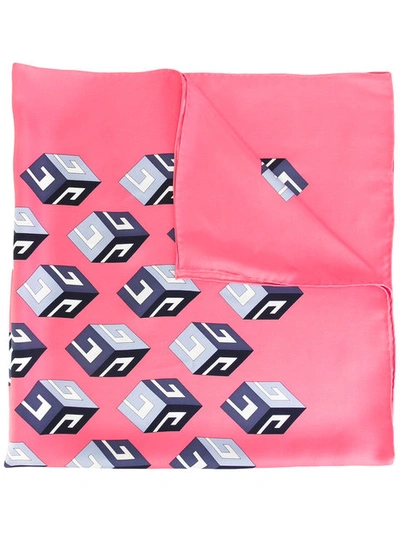 Gucci Gg Wallpaper Print Modal Silk Shawl In Pink