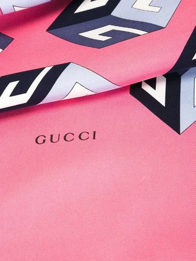 Shop Gucci Gg Wallpaper Print Scarf In Pink