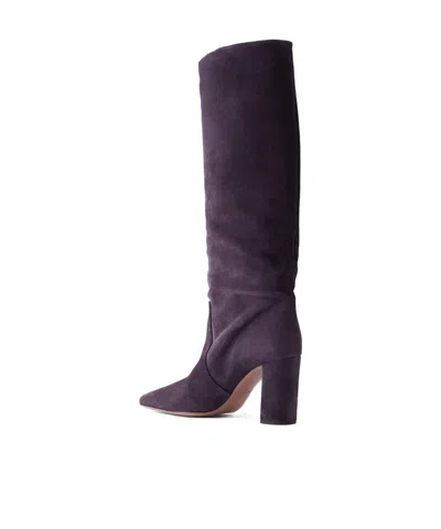 Paris Texas Solid Color Suede Knee Boots In Black