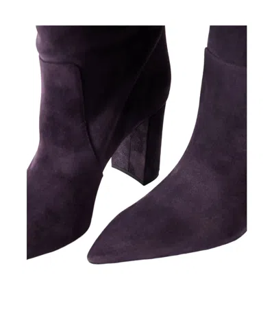 Paris Texas Solid Color Suede Knee Boots In Black