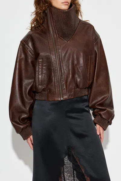 Christopher Esber Diagonal Zipper Jacket In Brown
