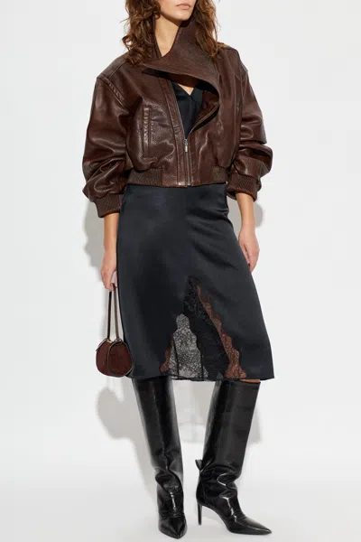 Christopher Esber Diagonal Zipper Jacket In Brown