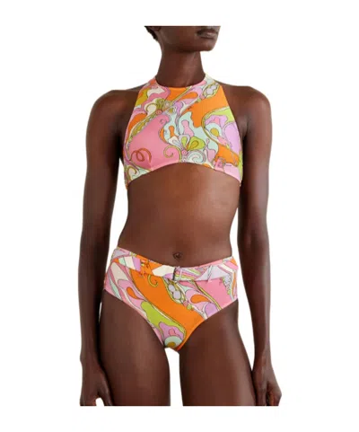 Pucci Printed Belted Bikini Briefs In Multi