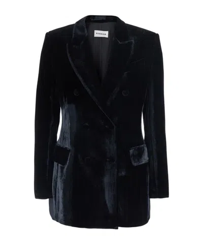 P.a.r.o.s.h Double-breasted Long-sleeve Blazer In Blue