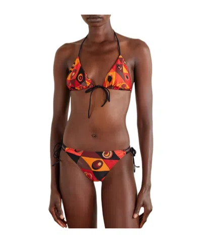 Pucci Printed Triangle Bikini Top In Multi