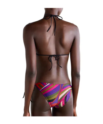 Pucci Printed Triangle Bikini Top In Multi