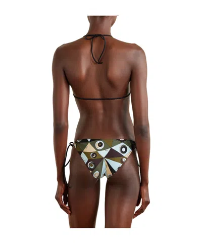 Pucci Geometric Low Rise Polyamide Bikini Bottom In Multi
