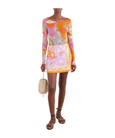 Pucci Minimalist Printed Silk Mini-skirt In Multi