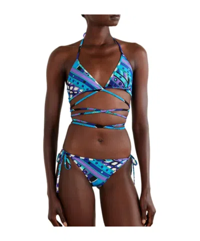 Pucci Printed Bikini Briefs In Blue
