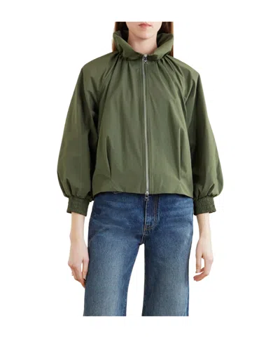 Veronica Beard Faille Bomber Jacket In Green