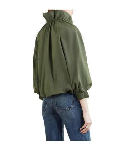 Veronica Beard Faille Bomber Jacket In Green