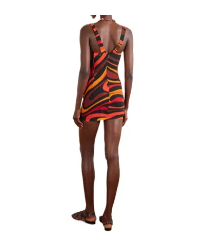 Pucci Printed Mesh Mini Dress In Black