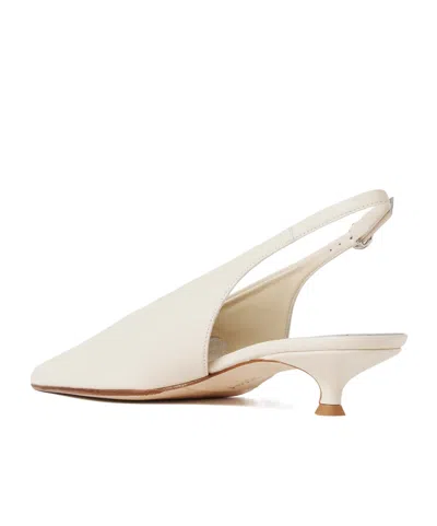 Aeyde Slingback Pointed Toe Kitten Pumps In Neutral