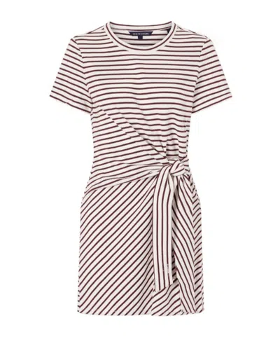 Veronica Beard Elvaris Striped Knotted Jersey Mini Dress In Multi
