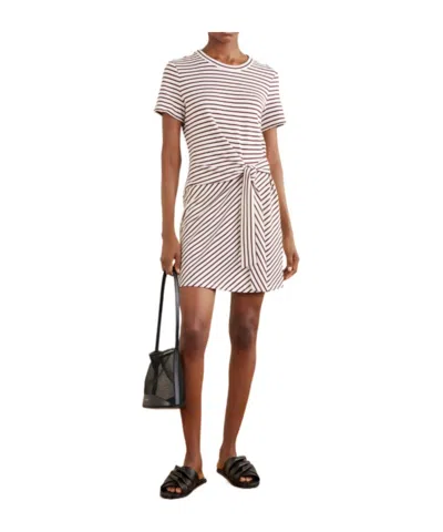 Veronica Beard Elvaris Striped Knotted Jersey Mini Dress In Multi