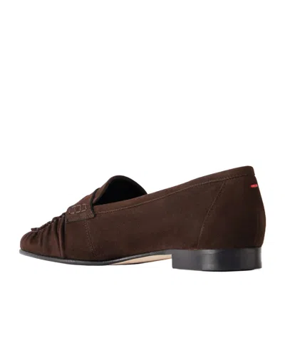 Aeyde Aldous Ruched Loafers In Brown