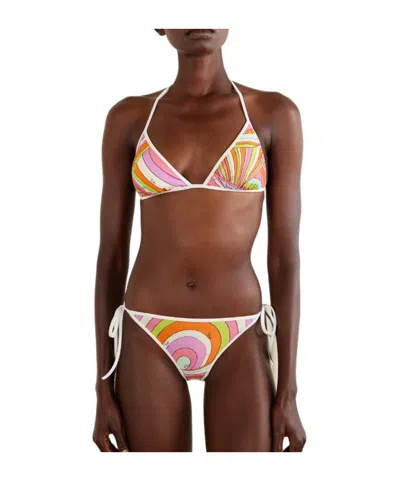 Pucci Printed Triangle Bikini Top In Multi