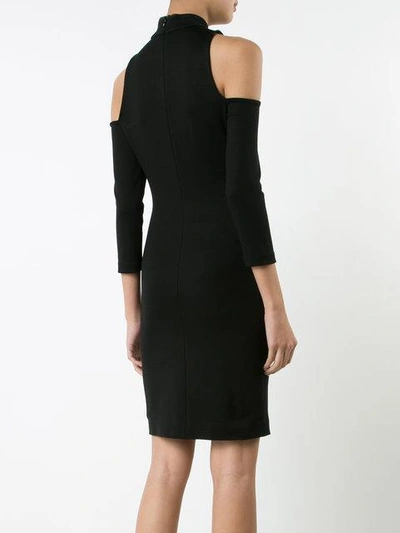 Shop L Agence Cut-out Shoulders Turtleneck Dress