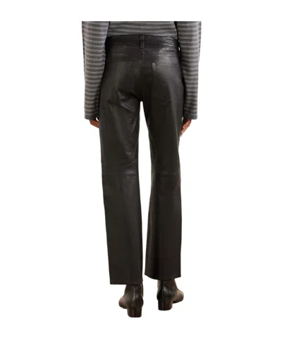 Frame The Cigarette Low-rise Straight-leg Leather Pants In Black