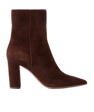 Paris Texas Suede Ankle Boots In Multi