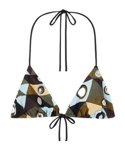 Pucci Occhi-print Triangle Bikini Top In Multi