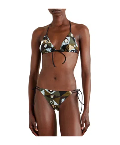 Pucci Occhi-print Triangle Bikini Top In Multi