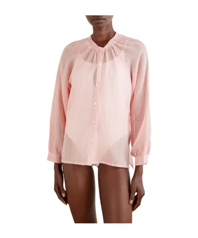 Lemlem Solid Cotton Shirt In Pink