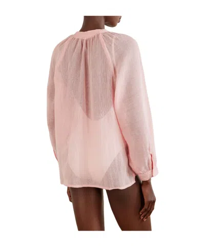 Lemlem Solid Cotton Shirt In Pink
