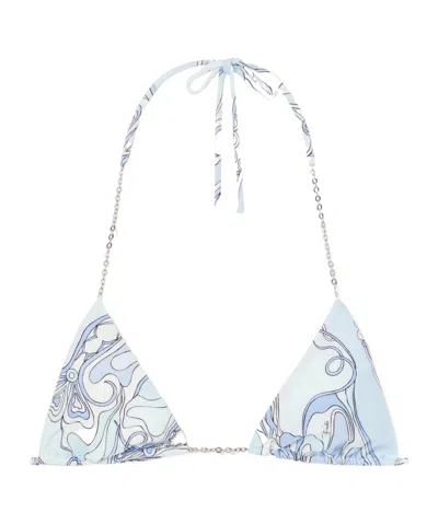 Pucci Printed Triangle Bikini Top In Multi