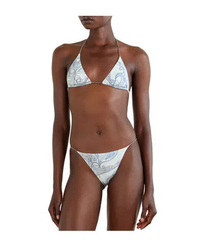 Pucci Printed Triangle Bikini Top In Multi