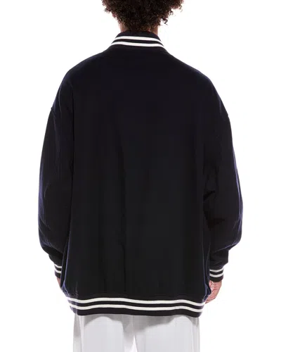 Valentino Patch Leather-trim Wool Jacket In Black