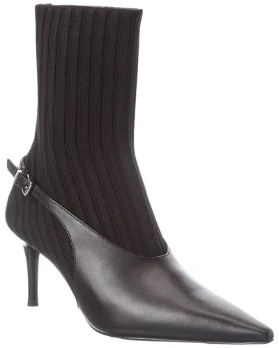 Rag & Bone Mercer Sock Leather Slingback Boot In Black