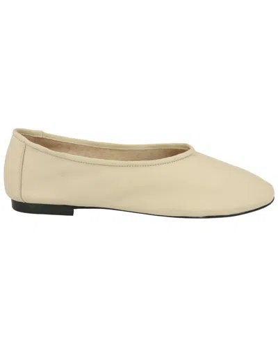 By Far Prudence Leather Flat In Neutral