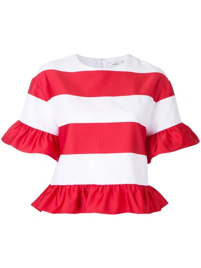 Goen J Striped Ruffled T-shirt