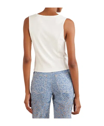 Veronica Beard Figurefitting Cotton Top In White