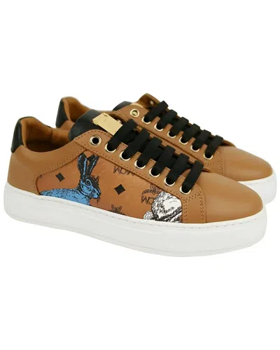 Mcm Leather Sneaker In Brown