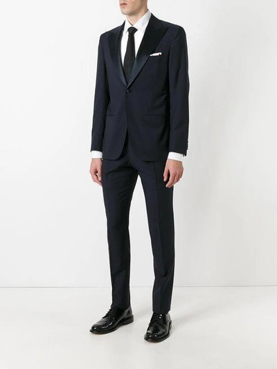 Shop Kiton Single Breasted Suit - Blue