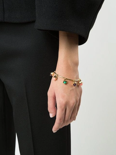 Aurelie Bidermann Lily Of The Valley Gold-plated Bracelet In  Turquoise/amethyst/orange | ModeSens