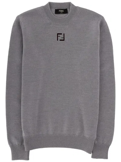 Fendi Regular-fit Wool Jumper In Gray
