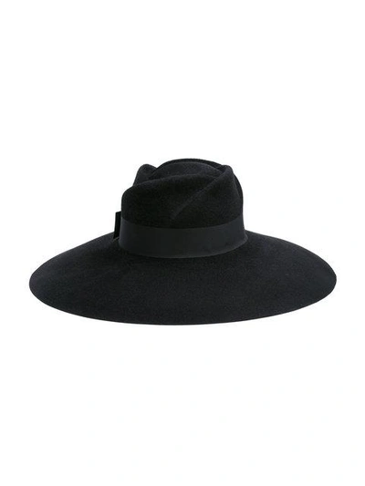 Shop Gucci Wide Brim Hat In Black